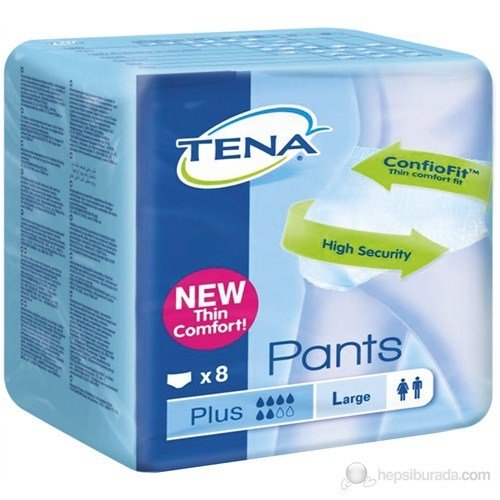 TENA PANTS PLUS HASTA BEZİ LARGE (BÜYÜK) 8'LİK PAKET