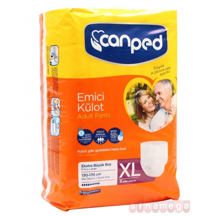 CANPED EMİCİ KÜLOT XLARGE (EXTRA BÜYÜK) 8'LİK PAKET